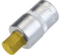 Hazet Douille mâle - Carré creux 12,5 mm (1/2 pouce) - Profil à 6 pans intérieurs - Taille: 1/2 - Longueur totale: 52 mm - 986A-1/2