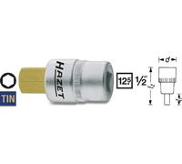 Hazet Douille mâle - Carré creux 12,5 mm (1/2 pouce) - Profil à 6 pans intérieurs - Taille: 4 - Longueur totale: 60 mm - 986-4