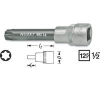 Hazet Douille mâle TORX - Carré creux 12,5 mm (1/2 pouce) - Profil TORX intérieur - Taille: T 70 - Longueur totale: 105 mm - 992LG-T70