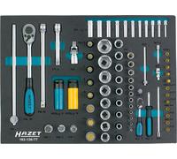 HAZET Ensemble de Clés A Douilles 12,5mm 1/2 " 6,3mm 1/4 " 77-teilig 163-138/77