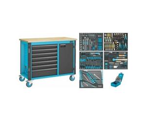 HAZET HAZET Établi mobile Assistent 179NW, assortiment 179NW-7/210, 210 pcs, tiroirs plats : 6 x 81 x 522 x 398 mm, tiroir haut : 1 x 166 x 522 x 398 mm Quantité:1