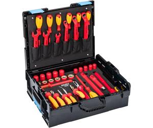 HAZET HAZET L-Boxx 150/39 Kit d'outils isolés VDE 39 pièces pour travaux sur systèmes haute tension, carré 1/2", profil de traction, dans HAZET L-Boxx