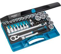 HAZET Jeu de clés à douilles 954N ∙ Carré creux 12,5 mm (1/2 pouce) ∙ Profil Traction à 6 pans extérieurs, Profil Pozidriv PZ, Profil Phillips PH, Profil à 6 pans intérieurs, Profil TORX® intérieur ∙ Nombre d'outils : 44 HAZET Quantité:1