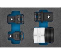 HAZET Jeu d'adaptateurs à fixation rapide 1003S/4, de 24 mm à six pans extérieurs vers 1/2 pouce à carré de 12,5 mm, pour utilisation sur des machines