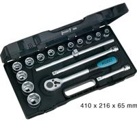 HAZET Jeu de clés à douilles 906 ∙ Carré creux 12,5 mm (1/2 pouce) ∙ Profil Traction à 6 pans extérieurs ∙ Nombre d'outils : 17 HAZET Quantité:1