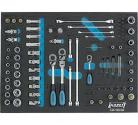 Hazet Jeu de clés à douille métrique 1/4 (6.3 mm), 3/8 (10 mm), 1/2 (12.5 mm) 90 pièces 163-139/90