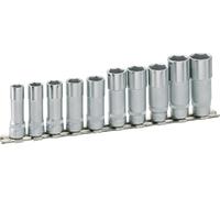 Hazet Jeu de clés à douilles (6 pans) - Carré creux 10 mm (3/8 pouce) - Profil Traction à 6 pans extérieurs - Longueur totale: 240 mm - Nombre d'outils: 10 - 880LG/10H