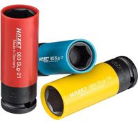 HAZET Jeu de douilles à choc 903SPC/3 – 3 pièces 1/2" (12,5 mm) 17–21 mm Bleu/Rouge/Jaune