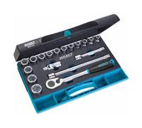 HAZET Jeu de clés à douilles 932/18 ∙ Carré creux 12,5 mm (1/2 pouce) ∙ Profil Traction à 6 pans extérieurs ∙ Nombre d'outils : 18 HAZET Quantité:1