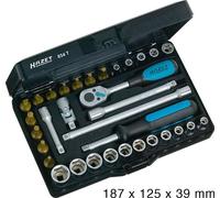 Hazet Jeu de clés à douilles - Carré creux 6,3 mm (1/4 pouce) - Profil à 6 pans extérieurs, Profil TORX extérieur, Profil TORX intérieur, Profil à fente, Profil Phillips PH, Profil à 6 pans intérieurs