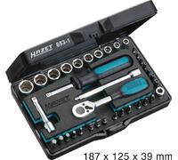 Hazet Jeu de clés à douilles - Hexagone massif 6,3 (1/4 pouce), Carré creux 6,3 mm (1/4 pouce) - Profil Traction à 6 pans extérieurs, Profil à 6 pans intérieurs, Profil Phillips PH, Profil à fente, Pr