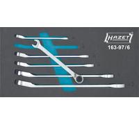 Hazet Jeu de clés mixtes à cliquet - Profil Traction à 12 pans extérieurs - Nombre d'outils: 6 - 163-97/6