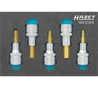 Jeu de douilles-embouts 5 pièces Hazet 163-215/5 Propulseur: 1/2\ (12.5 mm) Sortie: 6 pans intérie