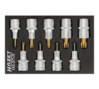 HAZET Jeu de Douilles mâles 163-271/9 ∙ Carré Creux 12,5 mm (1/2 Pouce) ∙ Profil TORX « Tamper résistant » ∙ Nombre d'outils : 9, Multicolore G