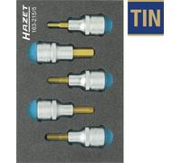 Hazet Jeu de douilles mâles - Carré creux 12,5 mm (1/2 pouce) - Profil à 6 pans intérieurs - Nombre d'outils: 5 - 163-215/5