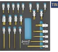 Hazet Jeu de douilles mâles - Carré creux 12,5 mm (1/2 pouce) - Profil à 6 pans intérieurs, Profil denture multiple intérieur XZN - Nombre d'outils: 23 - 163-119/23