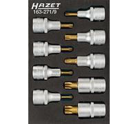 Hazet Jeu de douilles mâles TORX - Carré creux 12,5 mm (1/2 pouce) - Profil TORX intérieur - Nombre d'outils: 9 - 163-271/9