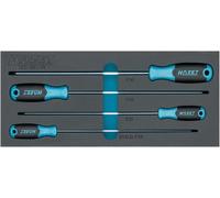 HAZET Jeu de tournevis 163-380/4N, 4 pièces, extra long, profil TORX intérieur, T15, T20, T25, T30, pour des travaux de vissage précis et difficiles d'accès'.