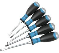 HAZET Jeu de tournevis 810U-1/5 I 5 pièces, 3 x tournevis à fente, 2 x tournevis cruciformes I avec manche ergonomique à 3 composants pour une transmission maximale de la force'.
