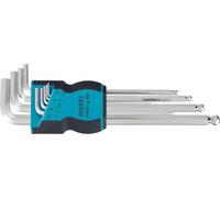 Hazet 2105LG/9H 6 pans intérieurs Jeu de clés mâles coudées 1.5 mm, 2 mm, 2.5 mm, 3 mm, 4 mm, 5 mm, 6 mm, 8 mm, 10 mm 9 pièces