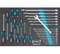 Hazet Jeu d'outils, clés mixtes, tournevis - Profil Phillips PH, Profil à fente, Profil Traction à 6 pans extérieurs - Nombre d'outils: 27 - 163-58/27