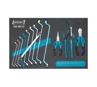 HAZET Jeu d'outils, clé à double bague, pince 163-59/12 ∙ Double profil hexagonal extérieur ∙ Dimensions : 519 x 342 ∙ Nombre d'outils : 12 HAZET Quantité:1