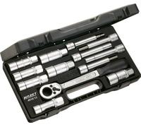 HAZET Jeu d'outils pour amortisseurs 4910/13 - Jeu de 13 pièces, entraînement carré, profil de tourillon creux, sortie hexagone mâle & femelle, pour travaux sur la jambe de force du véhicule automobile, FABRIQUÉ EN ALLEMAGNE