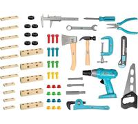 HAZET Junior-Tool Jeu de jouets pour enfants JUNIORTOOL1 I 61 pièces, composé de 14 outils et blocs de construction, écrous et vis inclus I Jeu d'outils pour enfants à partir de 3 ans'.