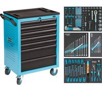 HAZET Servante d'atelier Assistant 178 N-7 avec 147 outils 178N-7/147 Tiroirs plats : 5 x 80 x 527 x 348 mm Tiroirs hauts : 2 x 165 x 527 x 348 mm Nombre d'outils : 147