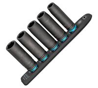 Hazet Smart-Rail 900slg-Sr/5, Pied Magnétique Avec 5 Emplacements, Entraînement : 12,5 Mm (1/2 Pouce) Carré Femelle, Sortie : Hexagone Mâle, Barre De Liaison Pour Clés À Douille Hexagonales