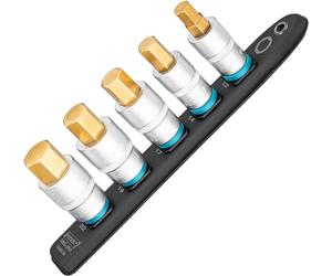 HAZET Smart-Rail 986G-SR/5 I Face inférieure magnétique avec 5 emplacements, 1/2 pouce, sortie : Profil hexagonal intérieur I Rampe d'insertion en plastique pour clés à douilles