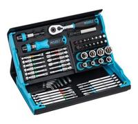 HAZET Smartcase Jeu d'embouts 2200SC-32 I 59 pièces, entraînement : 1/4 pouce, beaucoup d'outils dans un espace réduit pour une meilleure vue d'ensemble I Jeu d'outils pliable