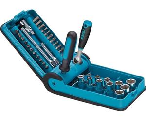 HAZET SmartCase Jeu de douilles et d'embouts 856-1HP I Jeu de 38 outils à douilles, entraînement : carré et six pans 6,3 (1/4 pouce), divers embouts dans un coffret à outils compact'.