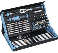 HAZET Smartcase Jeu d'embouts 2200SC-32 I 59 pièces, entraînement : 1/4 pouce, beaucoup d'outils dans un espace réduit pour une meilleure vue d'ensemble I Jeu d'outils pliable