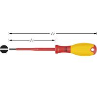 Hazet Tournevis VDE pour vis à fente, lame 3,5 mm, 100 mm