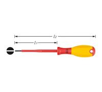Hazet VDE Tournevis pour vis à fente Largeur de la lame: 2.5 mm Longueur de la lame: 75 mm
