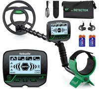 Hazlewolke Detecteur de Metaux pour Adultes et Enfants, Detecteur de Metaux Professionnel Haute Précision avec Bobine Étanches de 10 Pouces, Kit de Détecteurs de Métaux Électriques pour la Plage