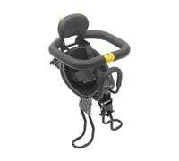 HazLope Siège enfant de vélo avant, siège enfant de 1 à 5 ans, siège de vélo enfant 35 kg, position d'assise réglable + hauteur de pédale, garde-corps de ceinture de sécurité, coussin ergonomique