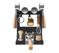 HazLope Support de rangement pour accessoires de café - Support pour porte-filtre de 58 mm - Organiseur de station de café en fer - Porte-outils Barista avec crochet - Noir
