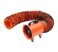 HazLope Ventilateur industriel 250 mm avec tuyau en PVC de 10 m, moteur en cuivre 1517 CFM 320 W IP44, aspiration de fumée de garage, cave, portable, 30 x 31 cm, 2800/3300 tr/min