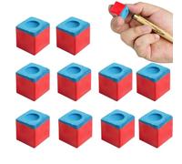 HAZMA 10 Pièces Bleu Billard Billard Craie Cue Chalk Pool Chalk Craie Billard Boîte Craie Billard Americain Idéals Pour Tapis Billard Bleu No-Slip Adhérence Queue De Billard