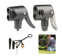 HAZMA 3 Pièces Embout Pompe Velo Pour Pompe À Air, Pompe À Pied, Pompe À Vélo, Remplacement Double Tête, Compatible Avec Pompes Beto, Radkoo,Double Tête Avec Levier De Blocage Embout De Gonflage