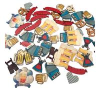 HAZMA 50 pièces Décoration De Table En Bois Colorée, Confettis, Dirndl, Pantalon En Cuir, Bretzel, Cœur, Chope À Bière, Fête De La Bière, Fête Bavaroise, Pinces À Linge, Décoration(3-4Cm,A)