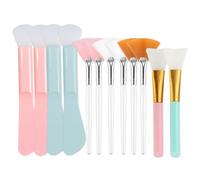 HAZMA Lot De 12 Pinceaux Pour Le Visage - Pinceau Éventail - Pinceau Masque Visage - Doux - Avec Poignée En Plastique Transparent - Applicateur D'Acide - Pour Crème De Visage
