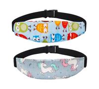 HAZMA Lot De 2 Appuie-Têtes Pour Bébé, Bandeau De Sécurité Pour Siège De Voiture Pour Enfant, Ceinture De Fixation De La Tête De Sommeil Pour Poussette Réglable,Appuie Tete Voiture Enfant