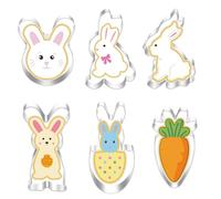 HAZMA Osterhasen Ausstecher Set-6 Stück Ostern Ausstechformen Plätzchen Ausstecher Keksausstecher für Kinder