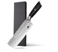 HAZMUSS Couteau Nakiri 17,5 cm, Acier Inoxydable à Haute Teneur en Carbone - Couteau de Chef Japonais Forgé à la Main Avec Manche en Bois de Pakka Pour Cuisines Professionnelles et Domestiques