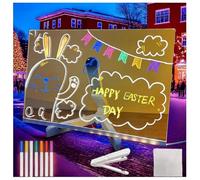 Hazomeu Tableau Lumineux LED avec Support Réglable et Stylo 7 Couleurs Tablette LED Acrylique Essuyable Tableau Lumineux Enfant,30x20cm