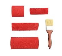 Hazrcvr 4 Pièces Outils de Peinture en Caoutchouc avec Pinceau de Peinture Peigne Faux Bois Rouleaux de Peinture Imitation Grain de Bois Murale Veinure Grain de Bois Effet pour Texture Murale