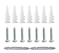 Hazrcvr Cheville en Plastique 100 Pièces Cheville mur Creux ChevillePlaco Cheville pour Parpaing Creux Cheville Beton Vis pour Cloisons Sèches Chevilles avec Vis de Taraudage Auto Foreuses